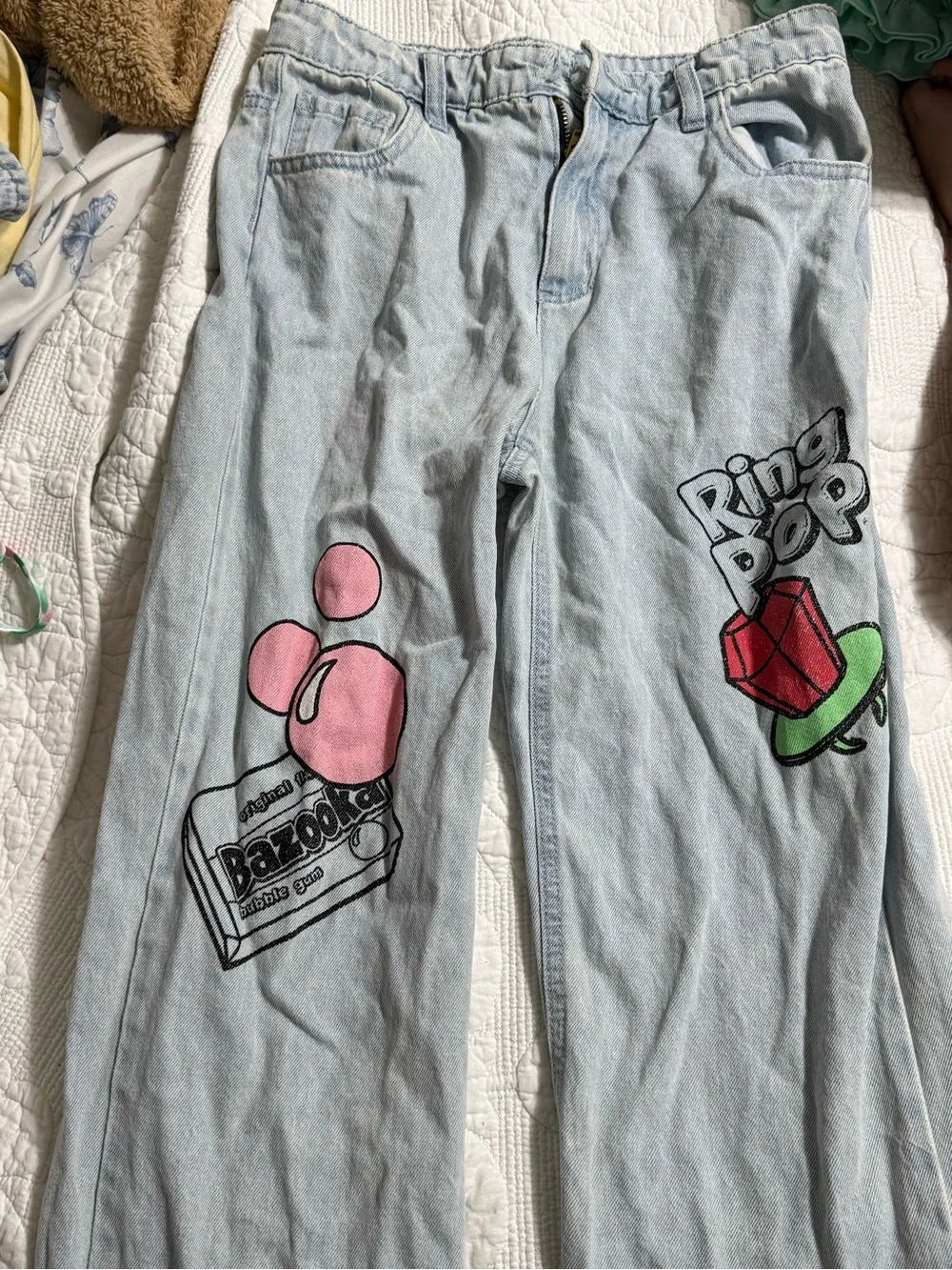 Justice x Ring Pop x Bazooka Graphic Denim Jeans – Girls Size 12